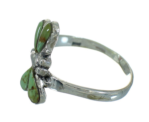 Sterling Silver Turquoise Inlay Dragonfly Jewelry Ring Size 6-3/4 RX88219